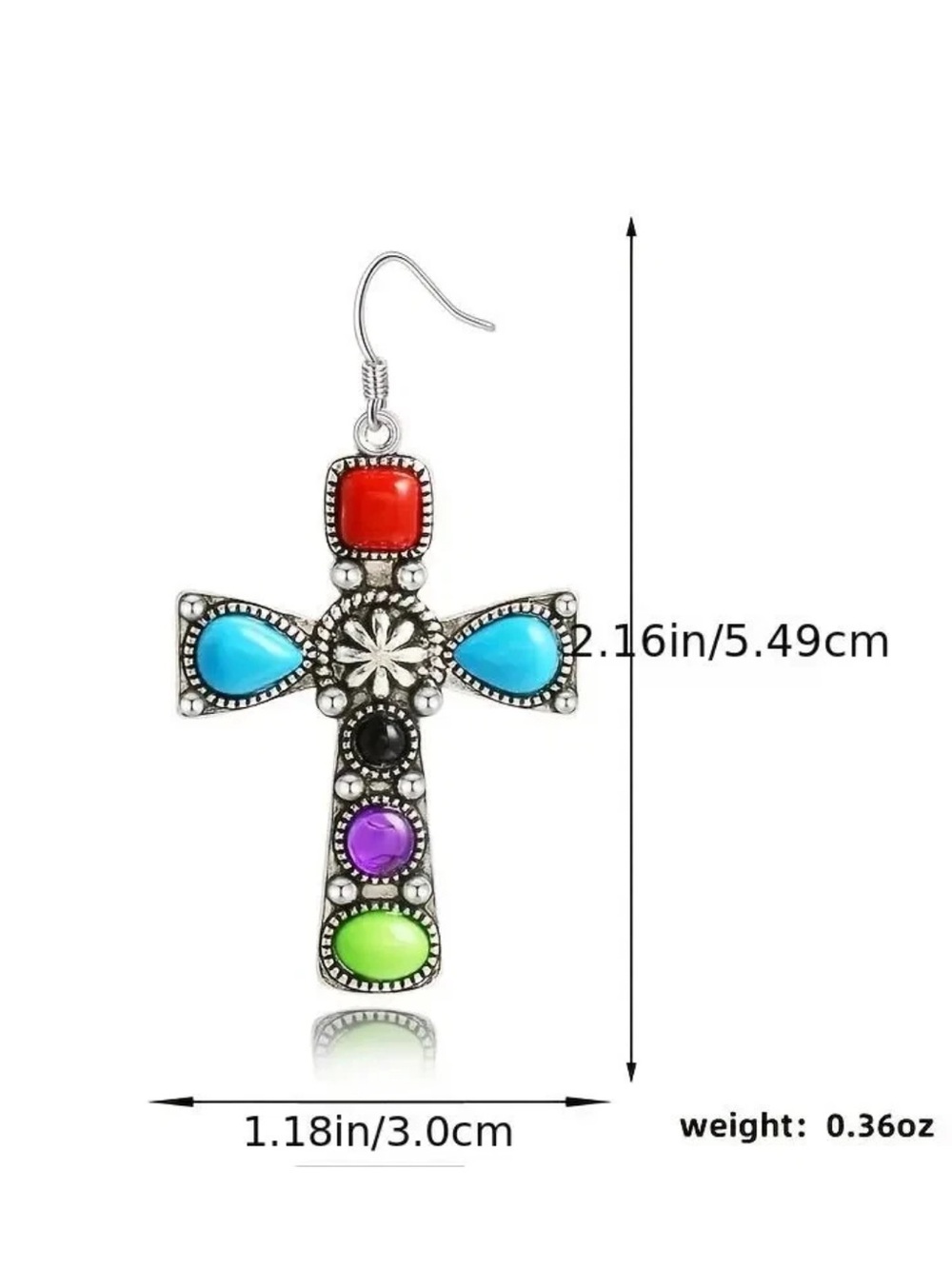 New Southwestern Cross Earrings cowgirlrodeo concert western - Picture 4 of 6